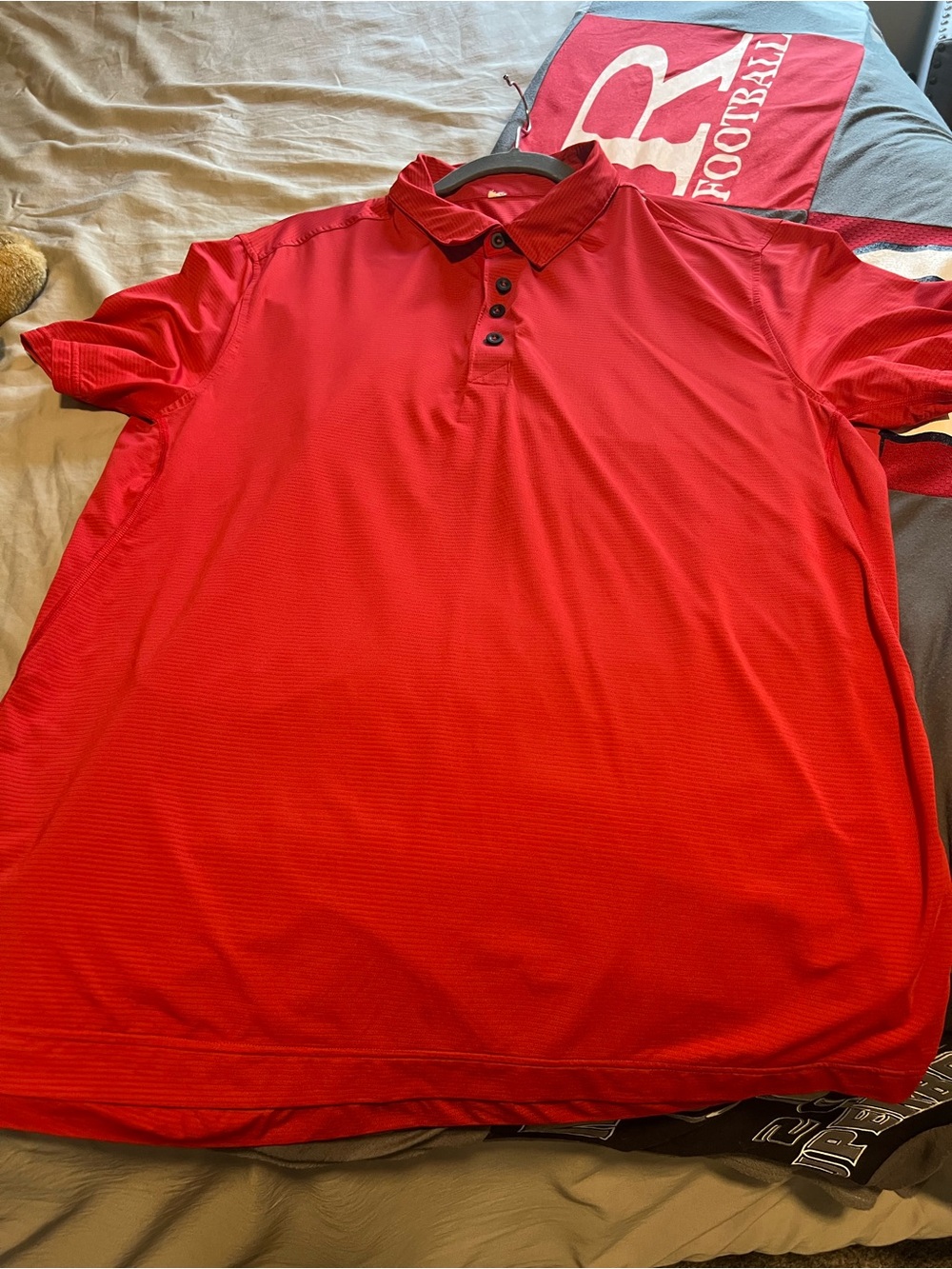 Men's Lulu Lemon. Red Short-Sleeve Polo Shirt size L/XL - Picture 7 of 11